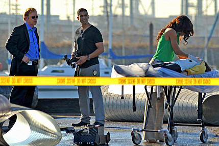 David Caruso as Lt. Horatio Caine, Adam Rodriquez as Eric Delko and Megalyn Echikunwoke as Dr. Tara Price in 'CSI: Miami.'