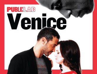 Haaz Sleiman, Jennifer Damiano, and Leslie Odom, Jr. in Venice