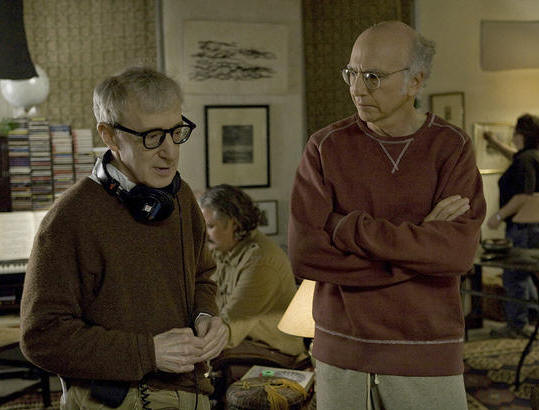 Woody Allen and Larry David on the set of 'Whatever Works.'