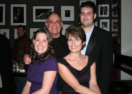 Lucie Arnaz and family at Birdland in 2007. l to r: daughter Kate Luckinbill, husband Laurence Luckinbill, Lucie and son Joe Luckinbill.