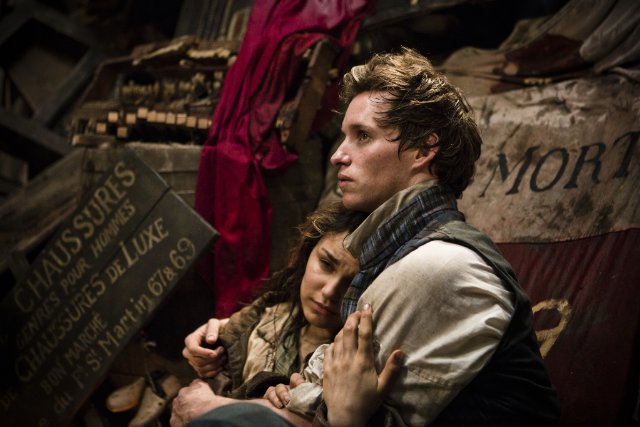 Samantha Barks and Eddie Redmayne star as Eponine and Marius in 'Les Misrables.'