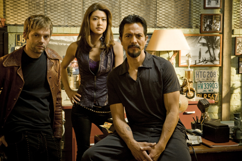 Esteban Powell, Grace Park and Benjamin Bratt in 'The Cleaner.'