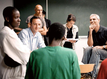 Frank Keita, Francois Begaudeau and Laurent Cantet making 'The Class.'