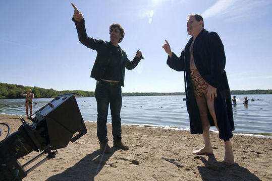 Joel Coen with Richard Kind on the set of 'A Serious Man.'