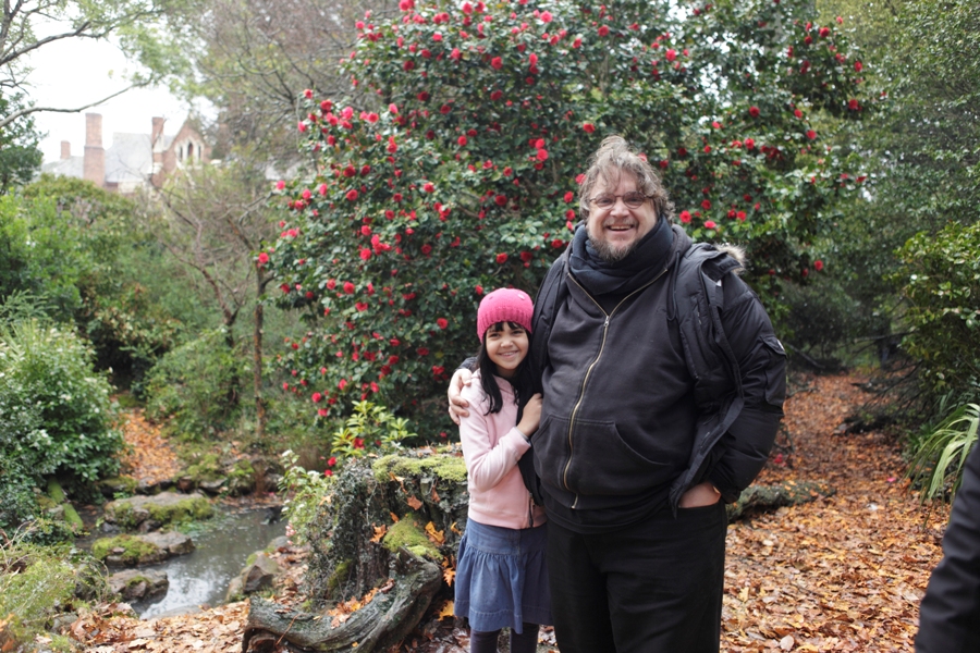 Bailee Madison and Guillermo del Toro on the set of 'Don't Be Afraid of the Dark.'