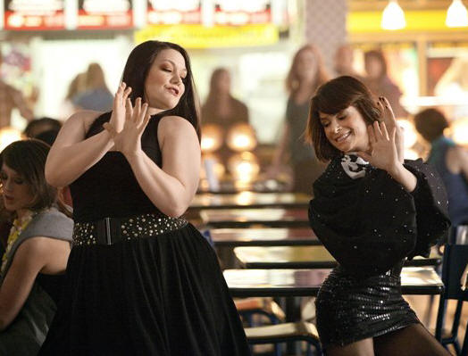 Brooke Elliott as Jane with guest star Paula Abdul in 'Drop Dead Diva.'