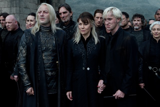 Jason Isaacs and Tom Felton in HARRY POTTER AND THE DEADLY HOLLOWS - PART 2.