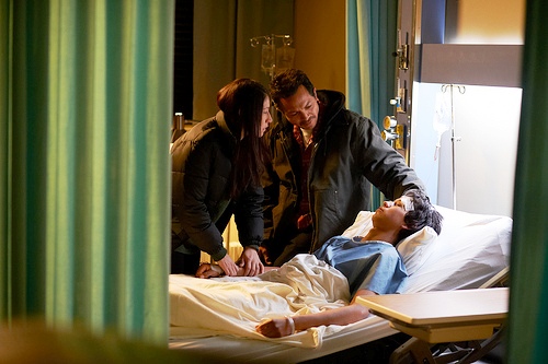 Tamara Podemski, Benjamin Bratt and Joel Nathan Evans in 'The Lesser Blessed.'