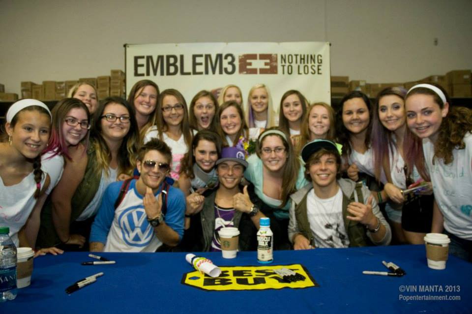 EMBLEM3 at the "Nothing to Lose" CD signing in Fairless Hills, PA - July 31, 2013. Photo � 2013 Vin Manta
