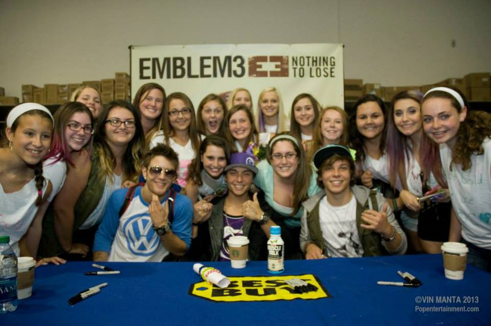 EMBLEM3 at the "Nothing to Lose" CD signing in Fairless Hills, PA - July 31, 2013. Photo  2013 Vin Manta