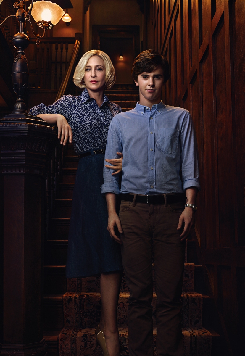 Vera Farmiga and Freddie Highmore star in A&E's "Bates Motel." 