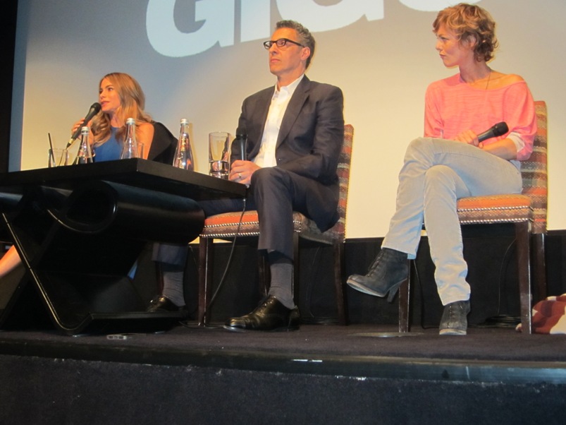 Sofia Vergara, John Turturro and Vanessa Paradis at the "Fading Gigolo" press conference at the Crosby Street Hotel in New York, April 11, 2014.  Photo copyright 2014 Jay S. Jacobs