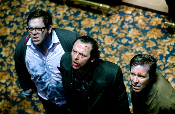 (l to r) Nick Frost as Andy, Simon Pegg as Gary and Paddy Considine as Steven in Edgar Wrights new comedy THE WORLDS END, a Focus Features release.