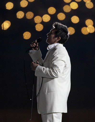 k.d. lang sings "Hallelujah."