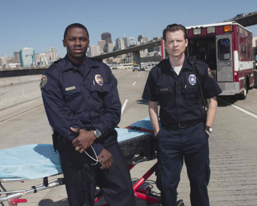 TRAUMA -- Pictured: (l-r) Derek Luke as Boone, Kevin Rankin as Tyler -- NBC Photo: Mitchell Haaseth