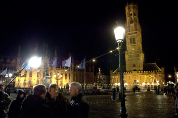 Colin Farrell, Brendan Gleeson and Martin McDonagh filming 'In Bruges.'