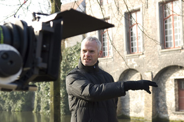 Writer/director Martin McDonagh filming 'In Bruges.'