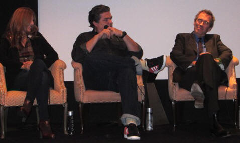 Catherine Keener, Oliver Platt and Hugh Laurie at the New York Press Conference for "The Oranges" at the Crosby Street Hotel, New York, NY, Septermber 14, 2012.