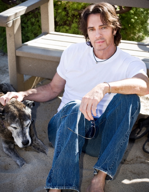 Rick Springfield and his dog Gomer.