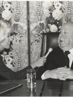 Rona Barrett with Sir Alfred Hitchcock