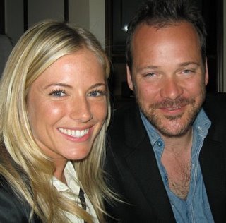 Sienna Miller and Peter Sarsgaard discussing 'The Mysteries of Pittsburgh' at the New York press day.