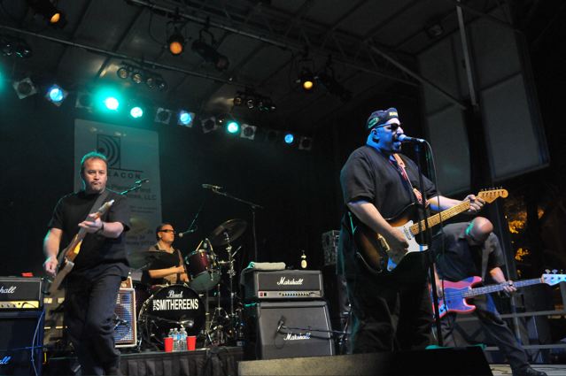 Jim Babjak, Dennis Diken, Pat DiNizio and Severo (The Thrilla from Manila) Jornacion of The Smithereens - Carteret Park - Carteret, NJ - September 4, 2010 - photo by Jim Rinaldi  2010