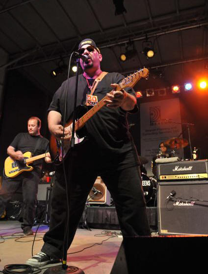 Jim Babjak, Pat DiNizio and Dennis Diken of The Smithereens - Carteret Park - Carteret, NJ - September 4, 2010 - photo by Jim Rinaldi  2010