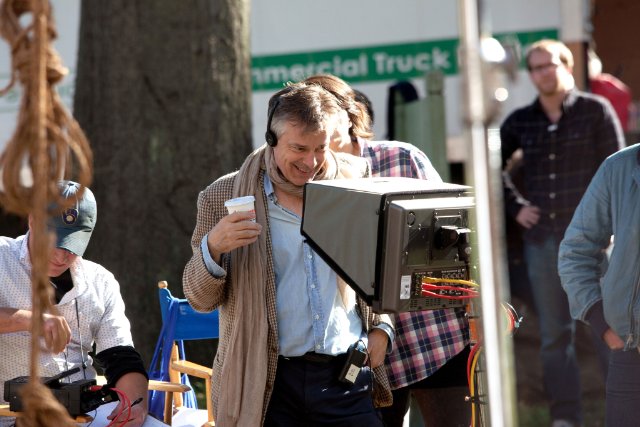 Whit Stillman on the set of "Damsels in Distress."