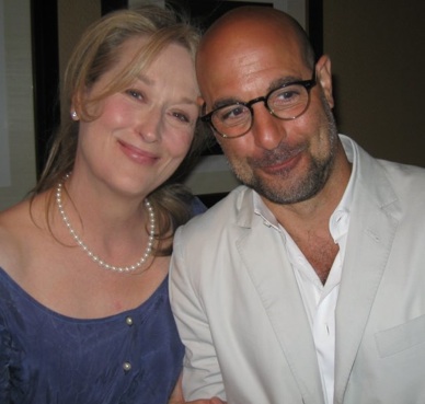 Meryl Streep and Stanley Tucci at the New York press conference for 'Julie and Julia.'