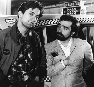 Robert De Niro and Martin Scorsese on the set of "Taxi Driver."